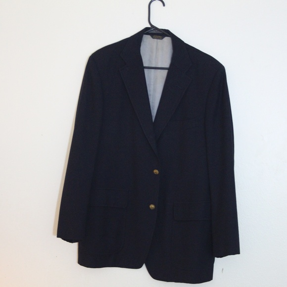 unknown Other - Black men's sports coat with metal fish buttons.